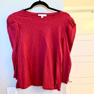 Anthro red 3/4 sleeve top